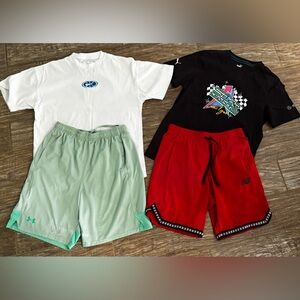 Men M NIKE, PUMA, UA, NB Graphic T-Shirts and Shorts LOT of 4
